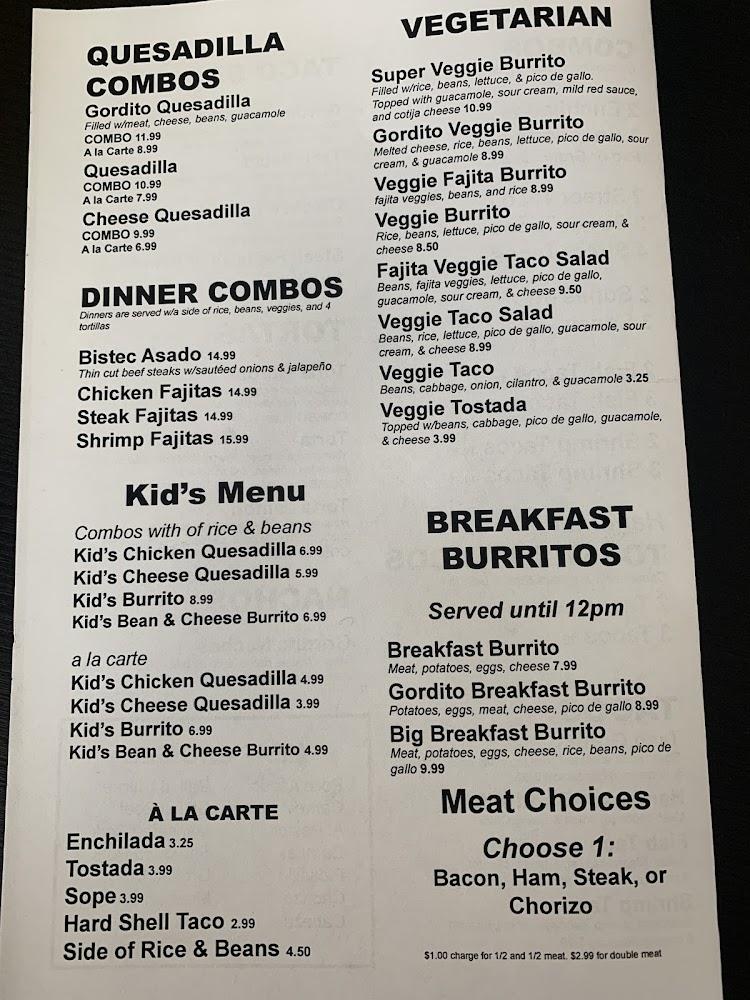 El Gordito Feliz Menu image 4